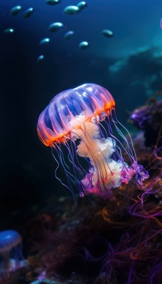 медузы свечение глубина темнота неон